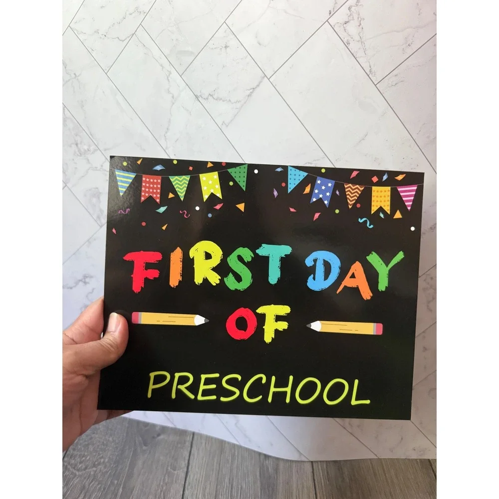 First and Last Day of School Milestone Signs Preschool to 5th Grade Photo Props